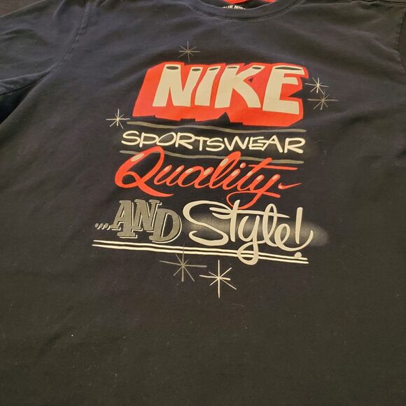 Nike Sportswear Shirt Mens Large Black Red Spellout NSW T Tee 1972 - Picture 2 of 6